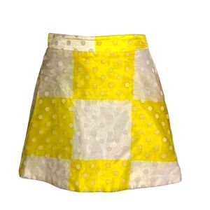 Topshop Yellow and White Polka Dot Mini Skirt